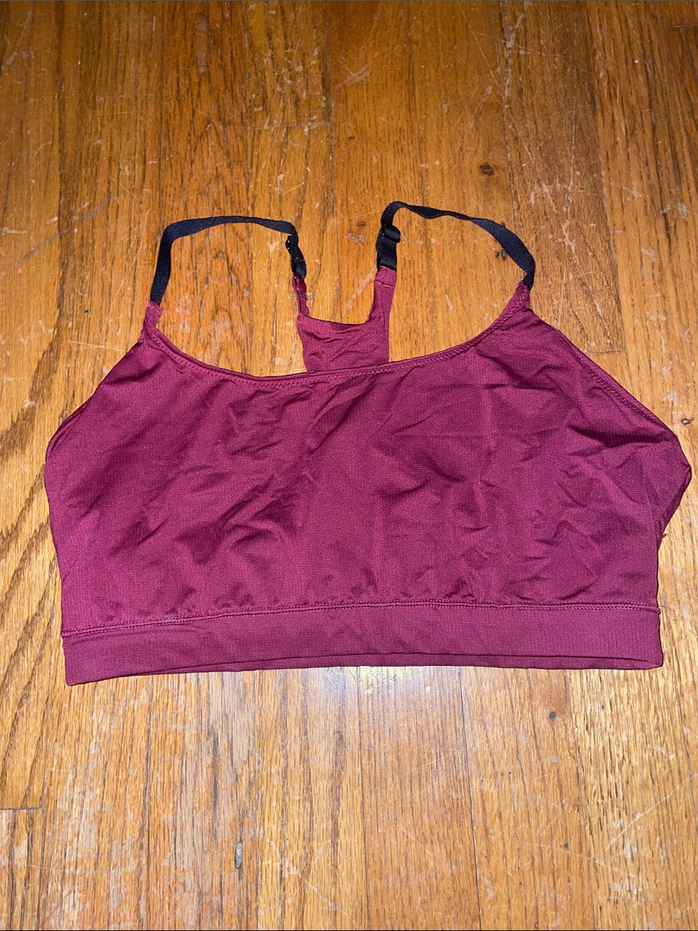 MeUndies Burgundy Wireless MoveMe Racerback Bralette with Black Straps - Picture 4 of 12